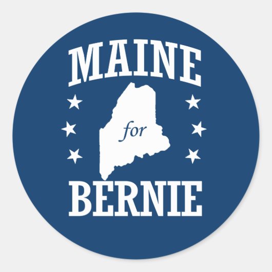 MAINE FÜR BERNIE SANDERS RUNDER AUFKLEBER (Vorderseite)