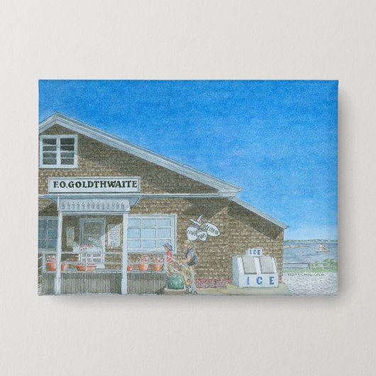 Maine General Store Aquarell Button (Vorderseite)