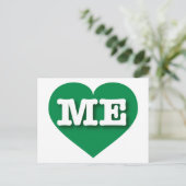 Maine Green Heart - I Liebe ME Postkarte (Stehend Vorderseite)