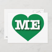 Maine Green Heart - I Liebe ME Postkarte (Vorne/Hinten)