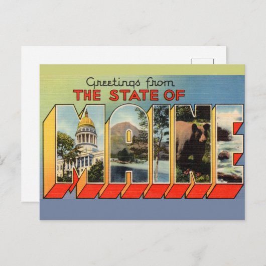 Maine Gruß Postkarte (Vorne/Hinten)