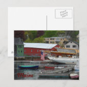 Maine Harbor Postkarte (Vorne/Hinten)
