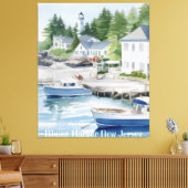 Maine Harbour New Jersey Wasserfarben Kunst Leinwanddruck (Insitu (Wohnzimmer))