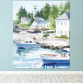 Maine Harbour New Jersey Wasserfarben Kunst Leinwanddruck (Insitu (Holzboden))