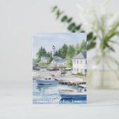 Maine Harbour New Jersey Wasserfarben Kunst Postkarte (Stehend Vorderseite)