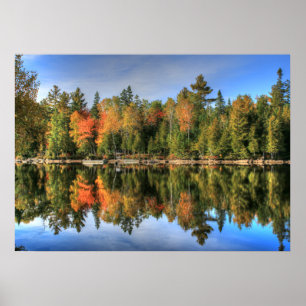 Maine Herbstfallen Foliage See Reflektionen Poster