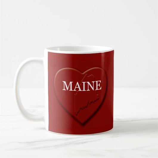 Maine-Herz-Karte-Design Kaffeetasse (Links)