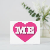Maine Hot Pink Heart - I Liebe ME Postkarte (Stehend Vorderseite)