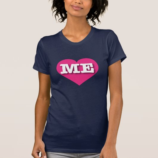 Maine Hot Pink Heart - I Liebe ME T-Shirt (Vorderseite)