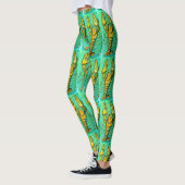 Maine-Hummer auf Grün Leggings (Links)