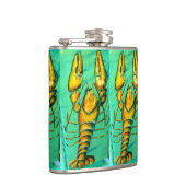 Maine-Hummer auf grüner Flasche Flachmann (Rechts)