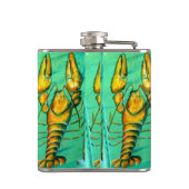 Maine-Hummer auf grüner Flasche Flachmann (Rückseite)