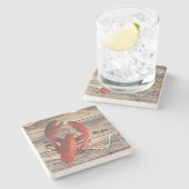 Maine Hummer Stone Untersetzer mit Fischnetz (Seitenansicht)