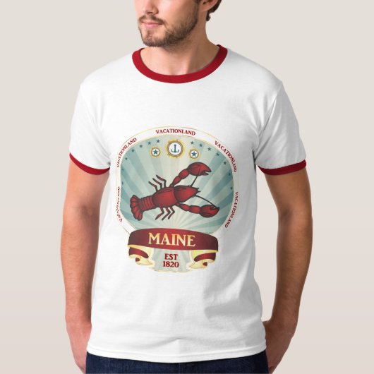 Maine-Hummer-Wappen T-Shirt (Vorderseite)