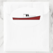 Maine Humster Boat Ovaler Aufkleber (Tasche)