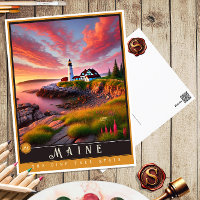 Maine | Hyper-Realistisches Staat Postkarte