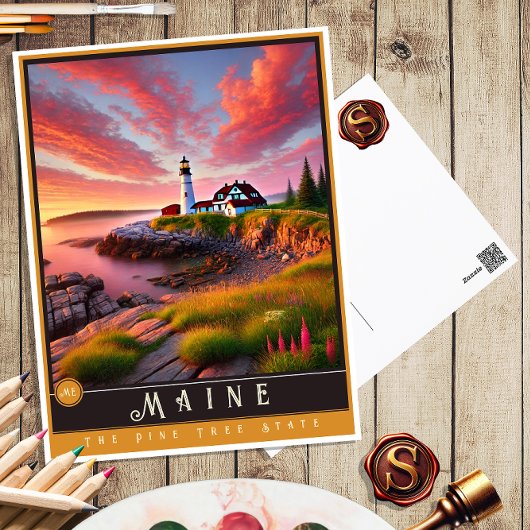 Maine | Hyper-Realistisches Staat Postkarte