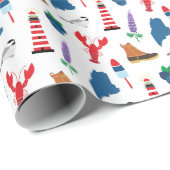 Maine-Icons Geschenkpapier (Rolleneckpunkt)