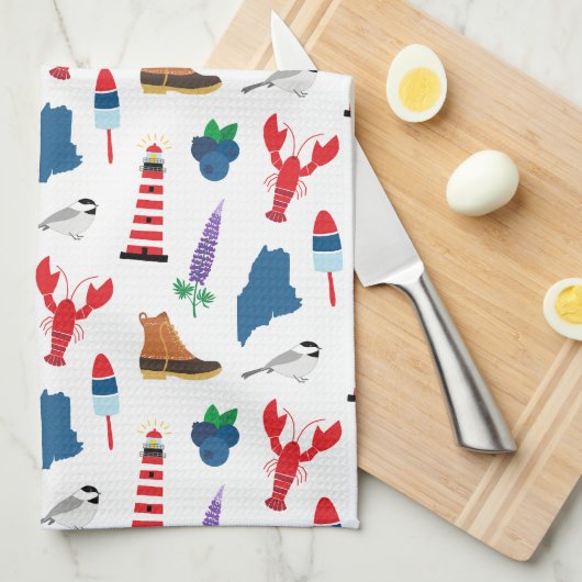 Maine-Icons Geschirrtuch (Viertel Falte)