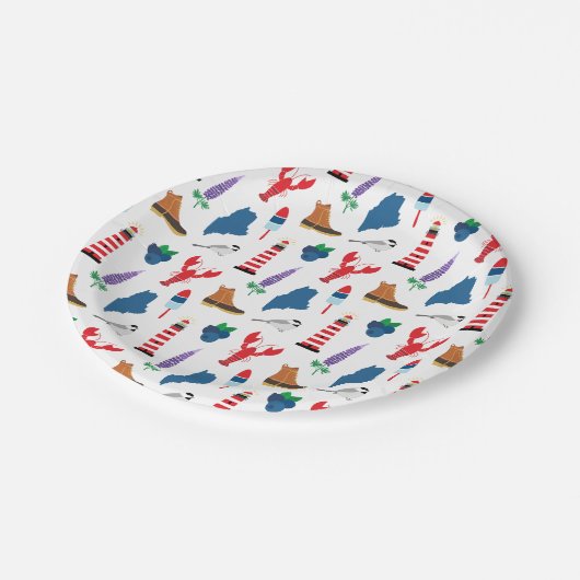 Maine-Icons Pappteller (Schrägansicht)