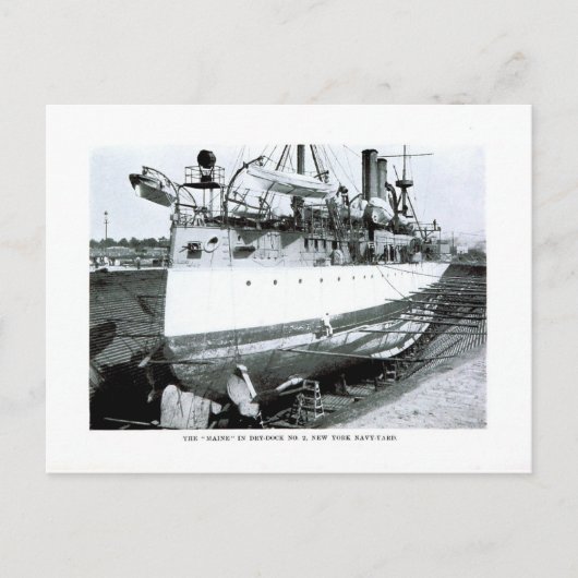 Maine in Drydock Postkarte (Vorderseite)