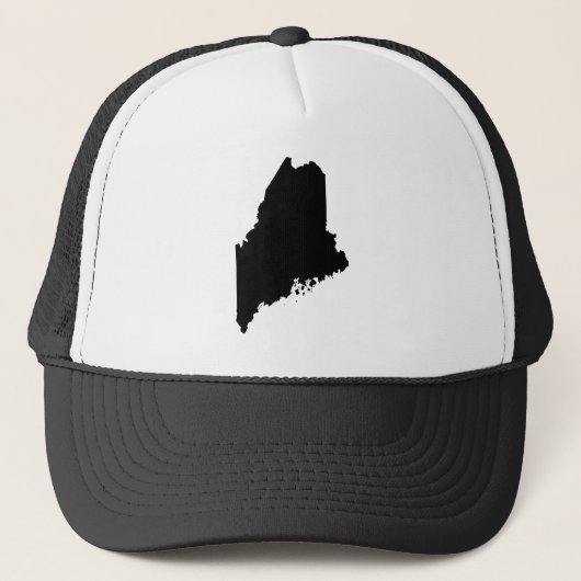 Maine in Schwarz und Weiß Truckerkappe (Vorderseite)