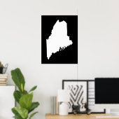 Maine in Weiß und Schwarz Poster (Heimbüro)