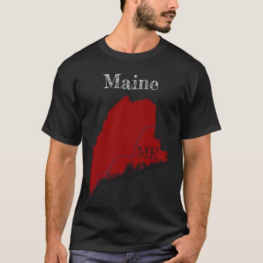 Maine Interstates [Berry Red Design] T-Shirt (Vorderseite)