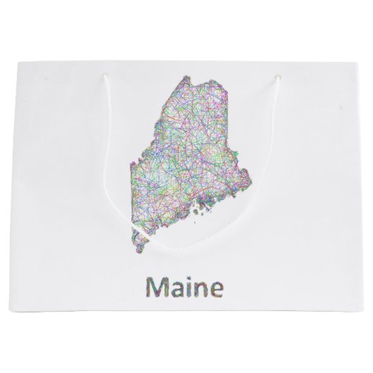 Maine-Karte Große Geschenktüte (Vorderseite)