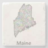 Maine-Karte Steinuntersetzer (Vorderseite)