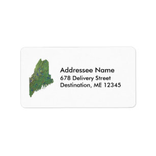 Maine Kartenadresse Adressaufkleber