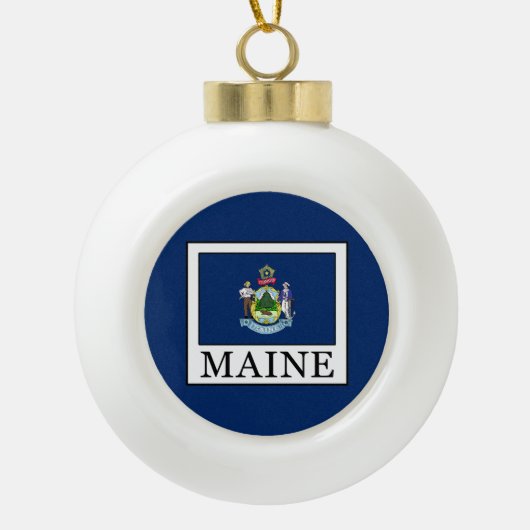 Maine Keramik Kugel-Ornament (Vorderseite)