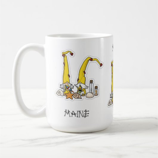 Maine-Küste - Willkommen-Gnom Kaffeetasse (Links)