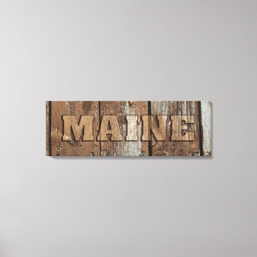 Maine Leinwand aus rustikalem Holz (Vorderseite)