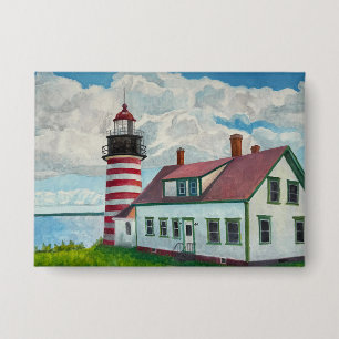 Maine Leuchtturm Button