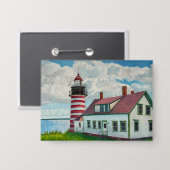 Maine Leuchtturm Button (Vorderseite/Rückseite)