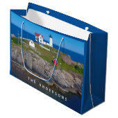 Maine-Leuchtturm Große Geschenktüte (Vorderseite Schrägansicht)