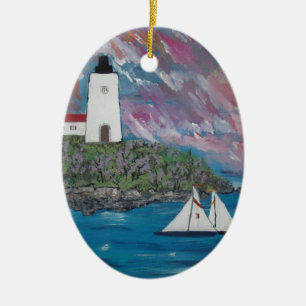 Maine-Leuchtturm-Malerei Keramikornament