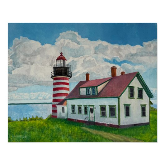 Maine-Leuchtturm Poster (Vorderseite)