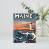 Maine Leuchtturm Reise Postkarte (Stehend Vorderseite)