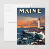 Maine Leuchtturm Reise Postkarte (Vorne/Hinten)