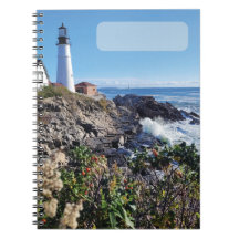 Maine Lighthouse Cover 80pg Spiral Journal