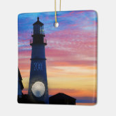 Maine Lighthouse Family Foto Keramik Ornament (Links)