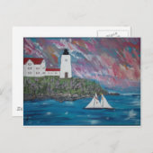 Maine Lighthouse-Malerei Postkarte (Vorne/Hinten)
