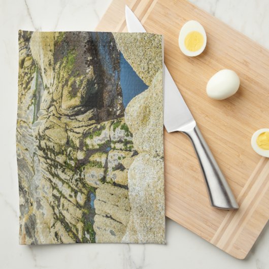 Maine Lighthouse Pemaquid Point Blue Geschirrtuch (Viertel Falte)