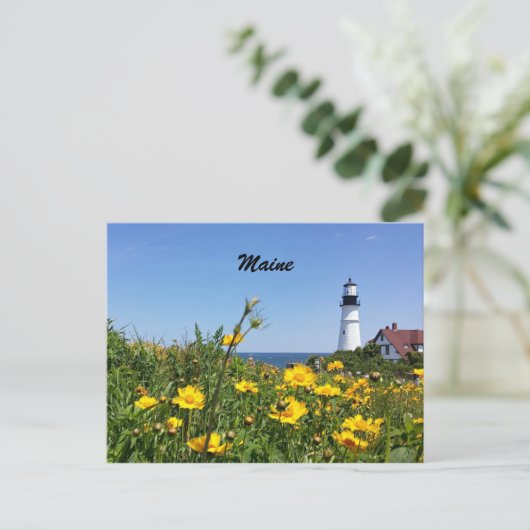 Maine Lighthouse Postcard Postkarte (Stehend Vorderseite)
