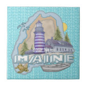 Maine Lighthouse Tile Fliese (Vorderseite)