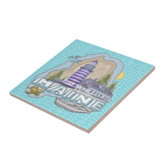 Maine Lighthouse Tile Fliese (Seite)
