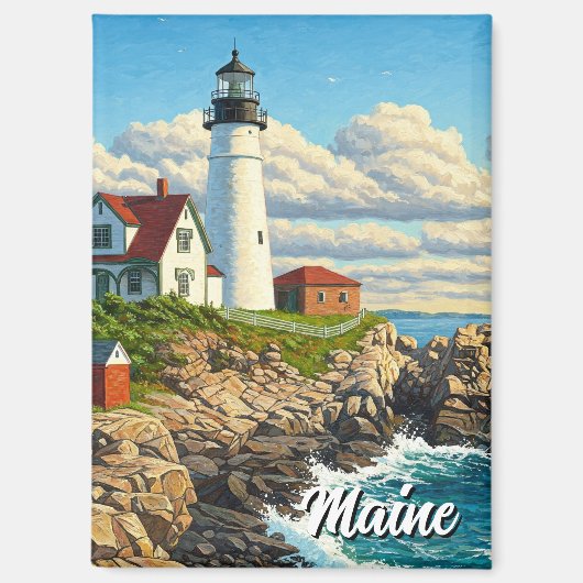 Maine Lighthouse Travel Magnet (Vorderseite)
