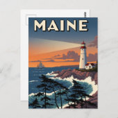 Maine Lighthouse Travel Postkarte (Vorne/Hinten)